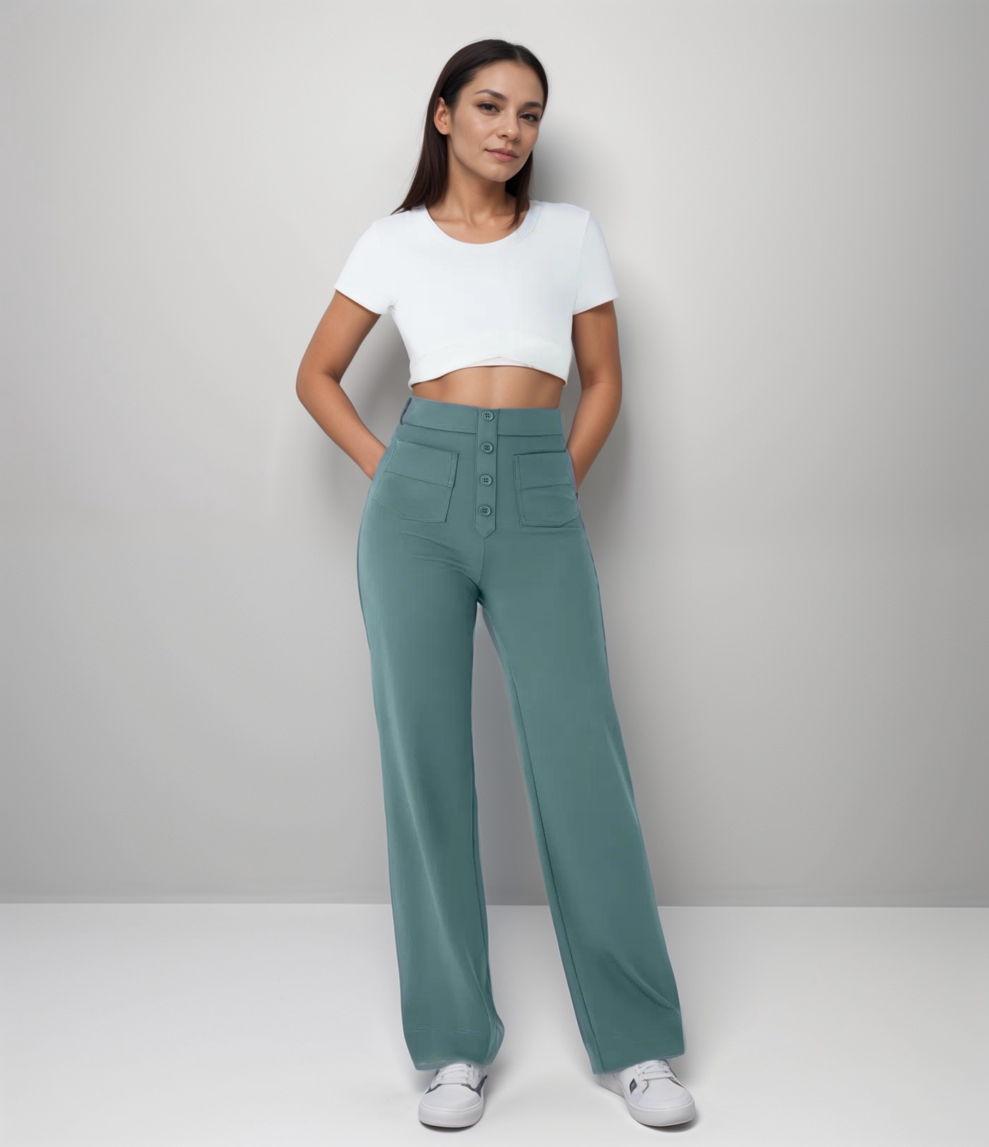 ELSA Elastische broek met hoge taille
