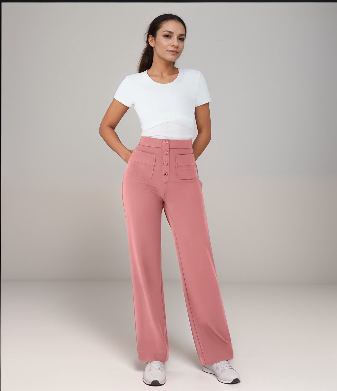 ELSA Elastische broek met hoge taille