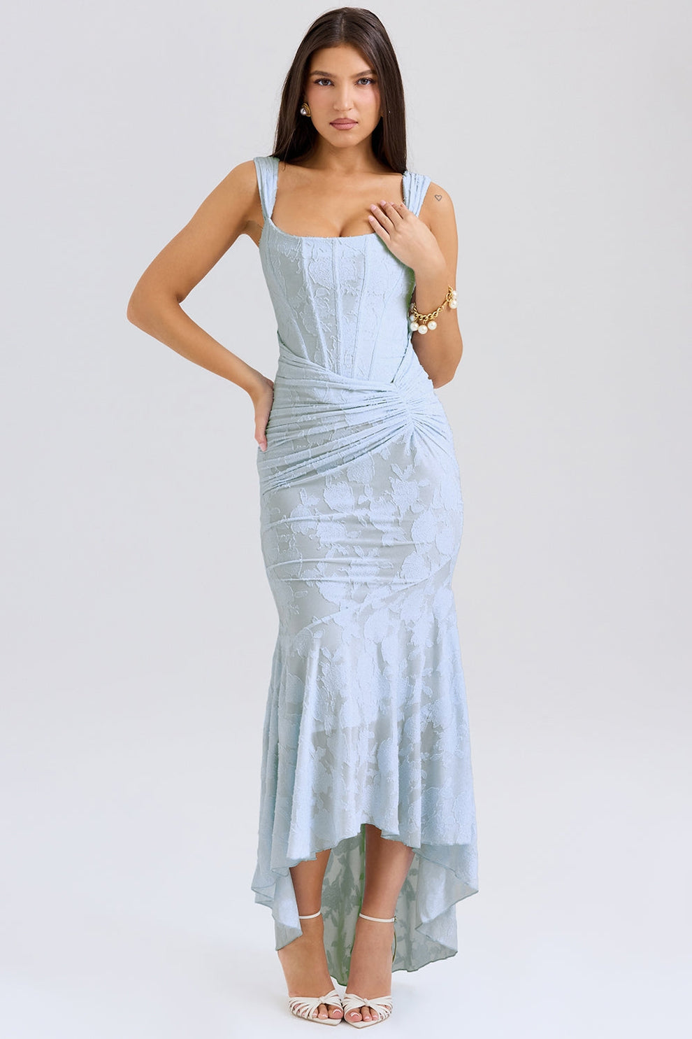 Ercilia - Elegante asymmetrische jurk met verstelbare bandjes