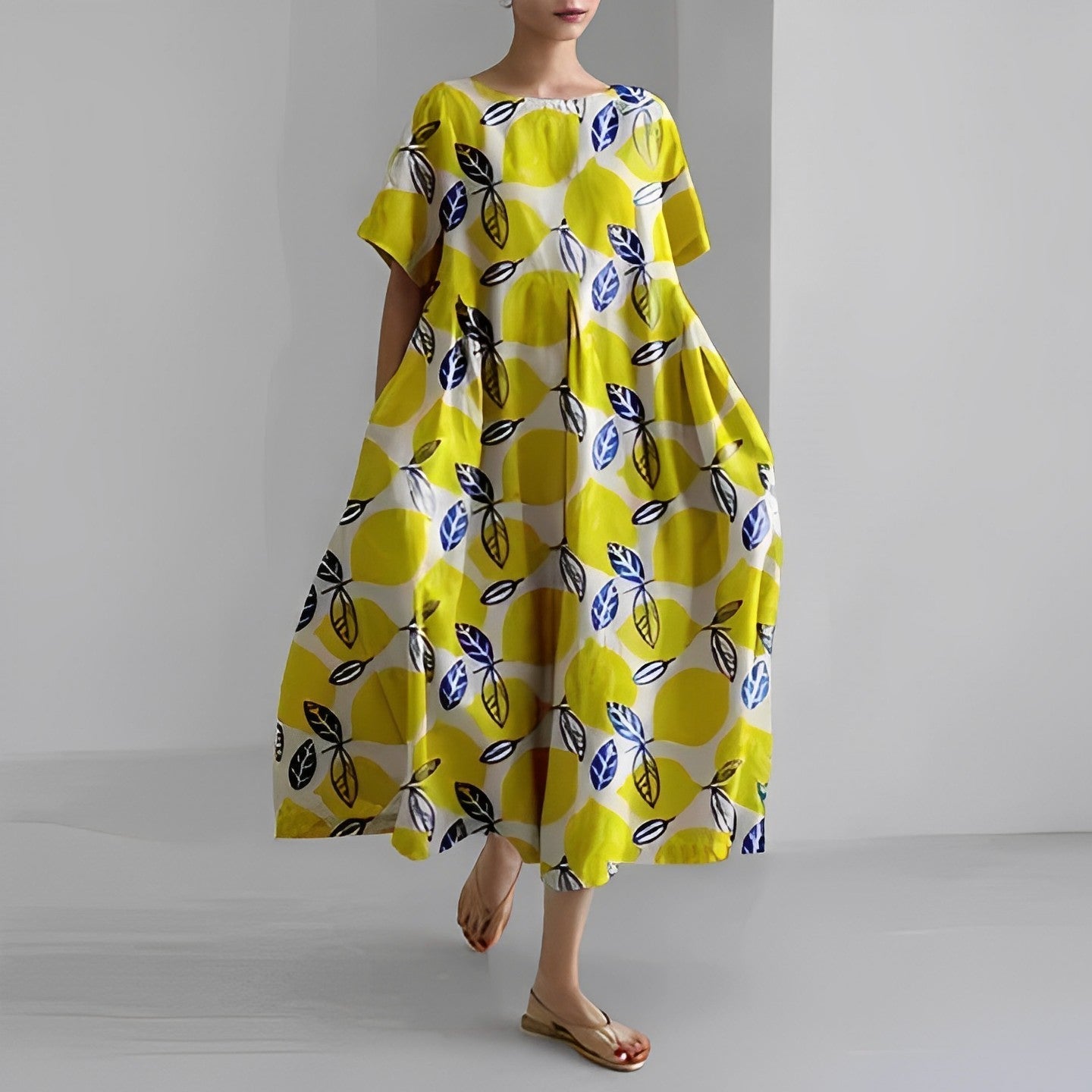 Daisy - Retro Grote Swing Losse Maxi Jurk