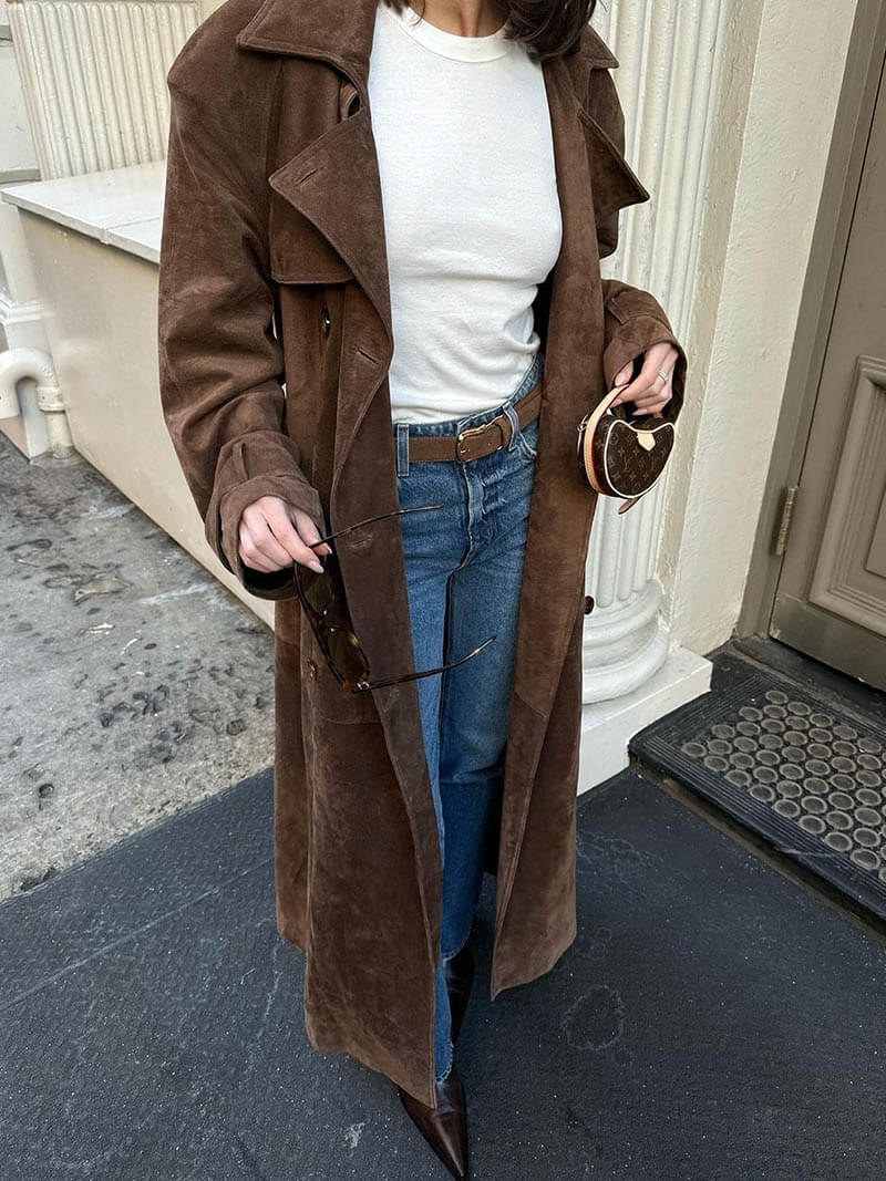 ANGELA Suede Trenchcoat