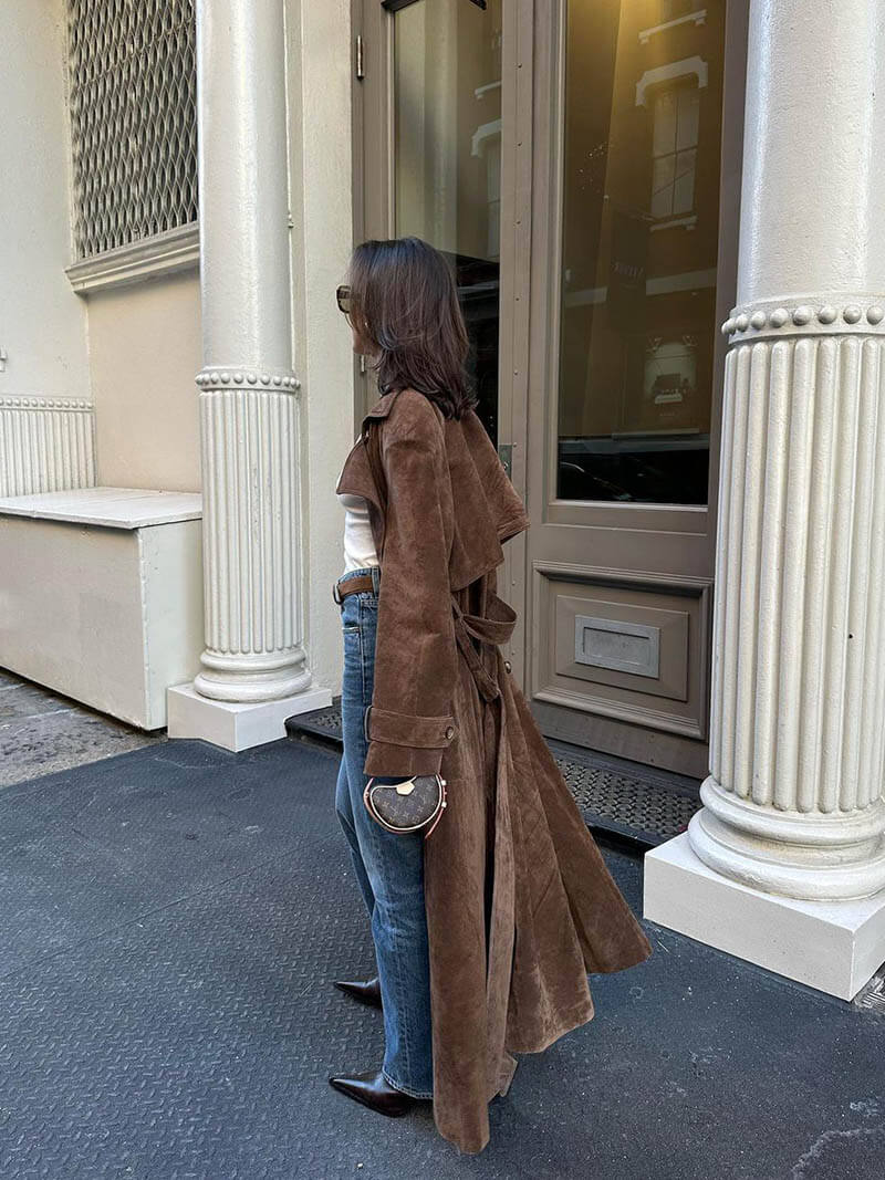 ANGELA Suede Trenchcoat