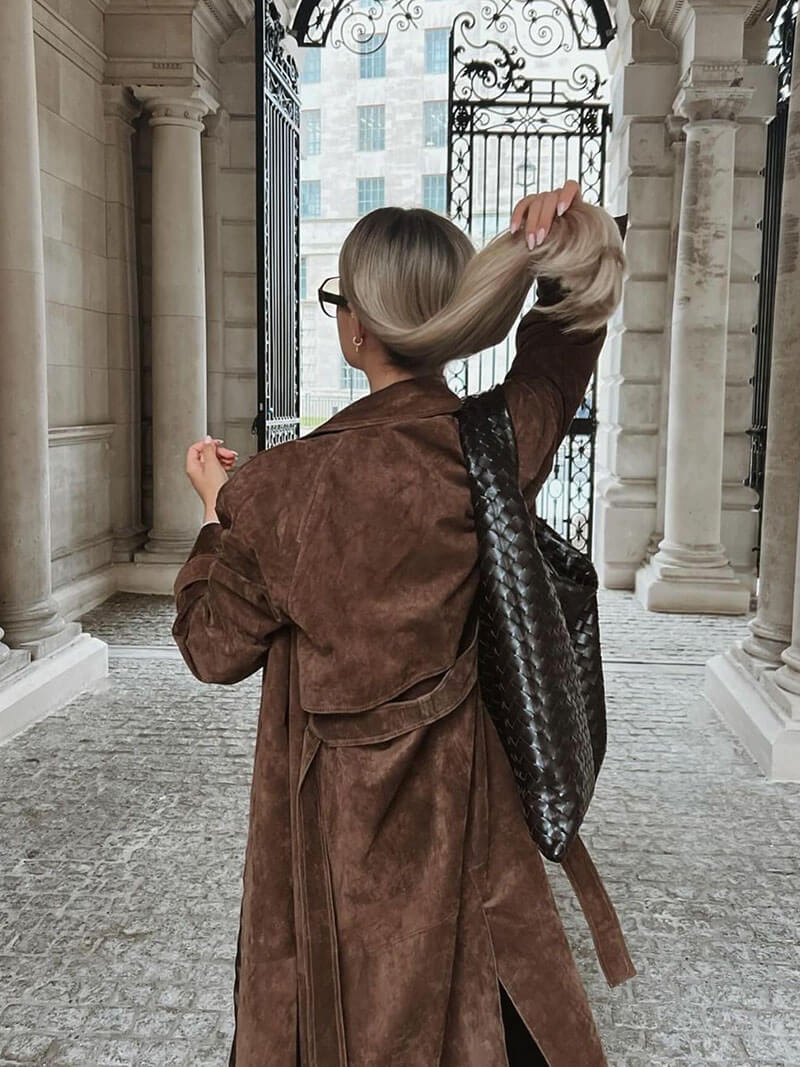 ANGELA Suede Trenchcoat