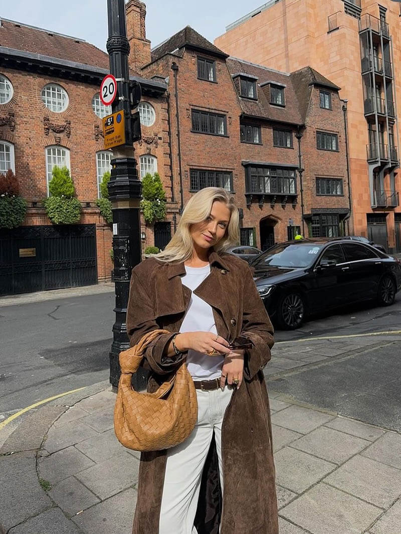 ANGELA Suede Trenchcoat