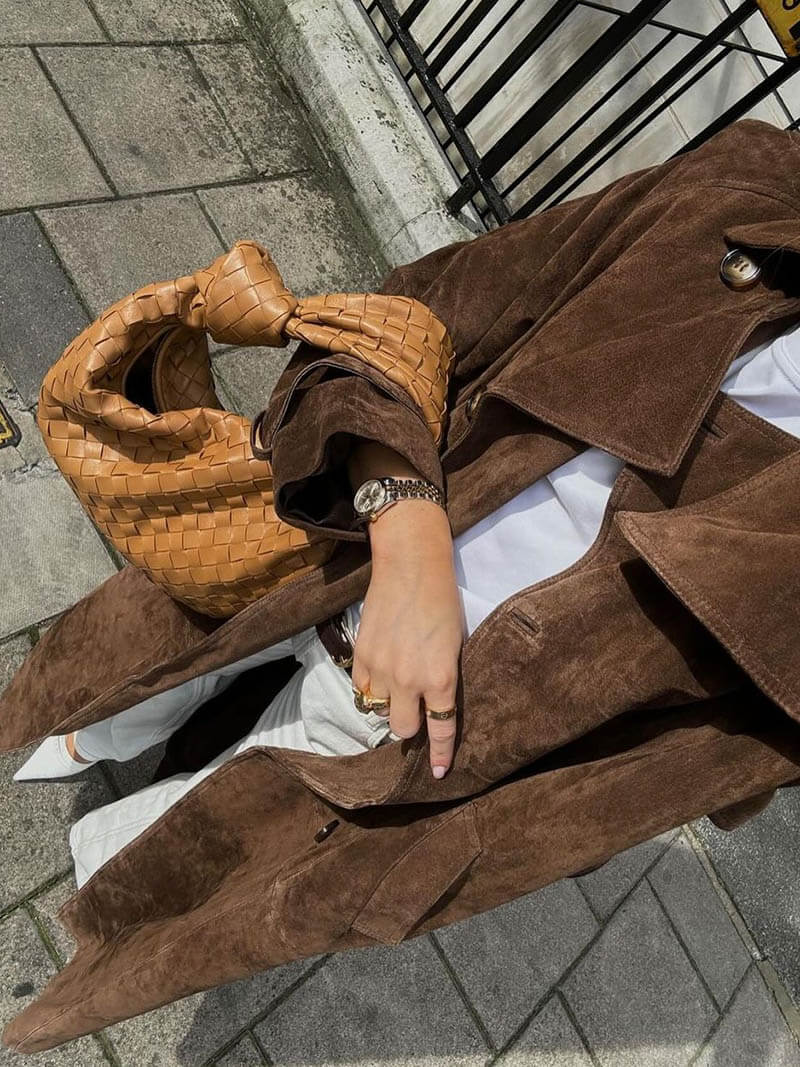 ANGELA Suede Trenchcoat