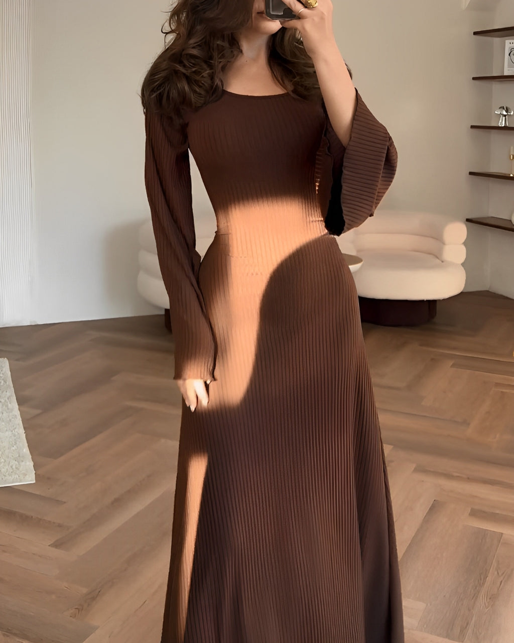 ELEGANTE Gebreide Maxi Jurk
