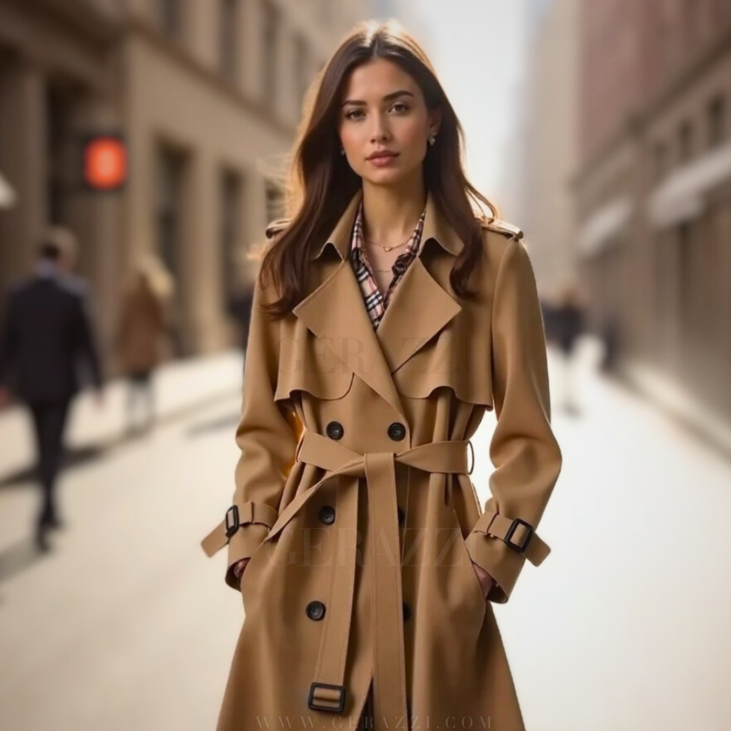 CLARA Elegante Trenchoat met centuur