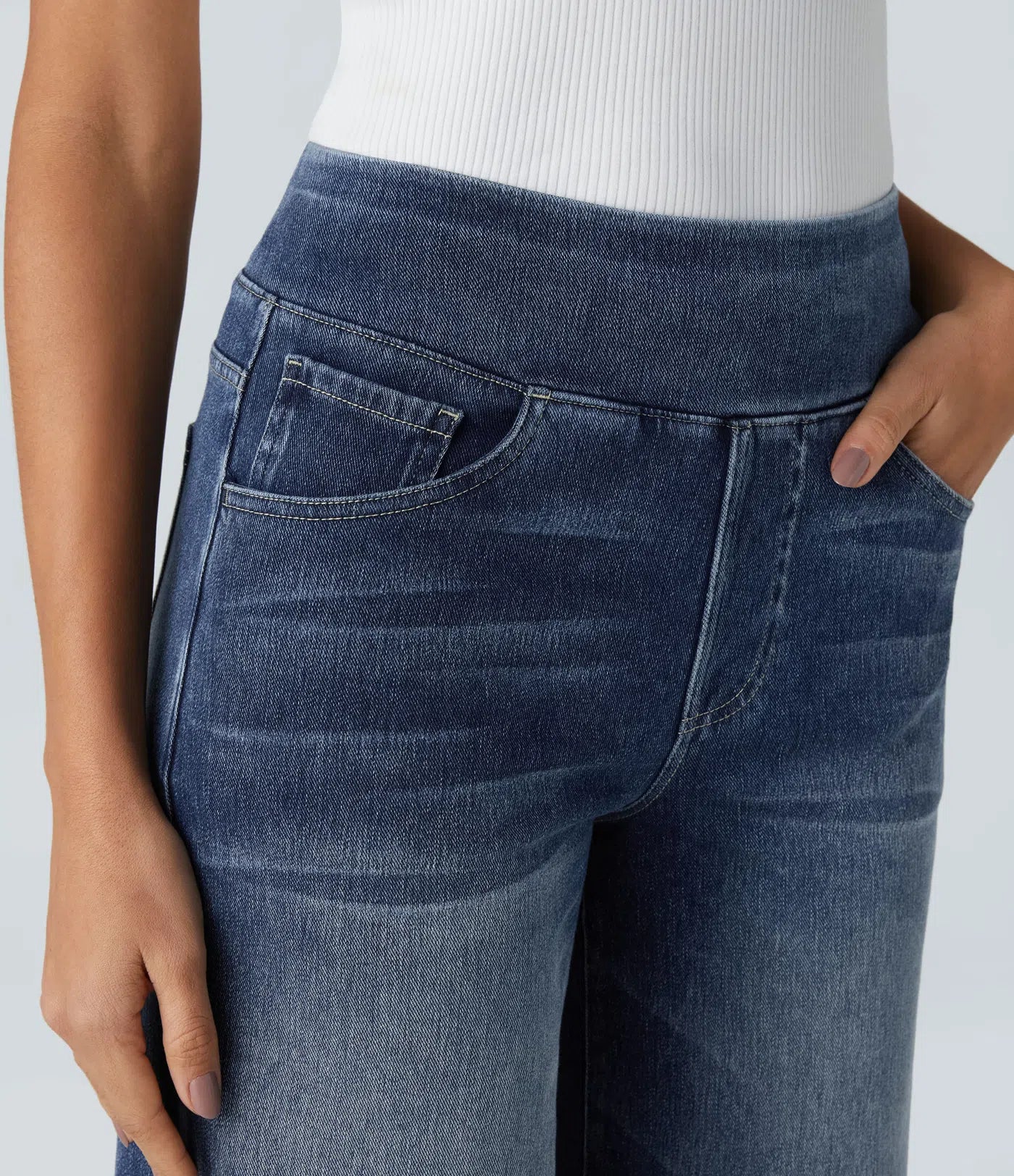 EVA strech broek met hoge taille