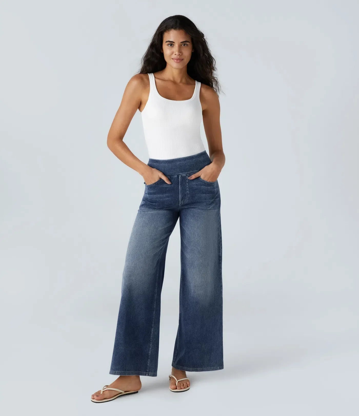 EVA strech broek met hoge taille