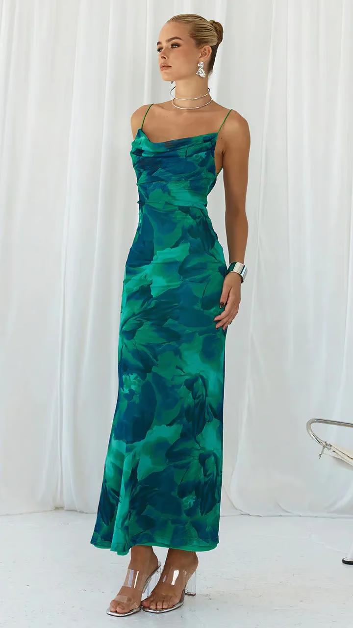 Ainsley - Mouwloze Club Party Bodycon Maxi Jurk