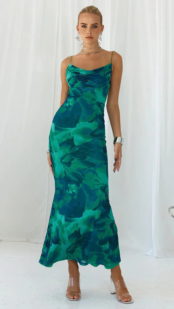 Ainsley - Mouwloze Club Party Bodycon Maxi Jurk