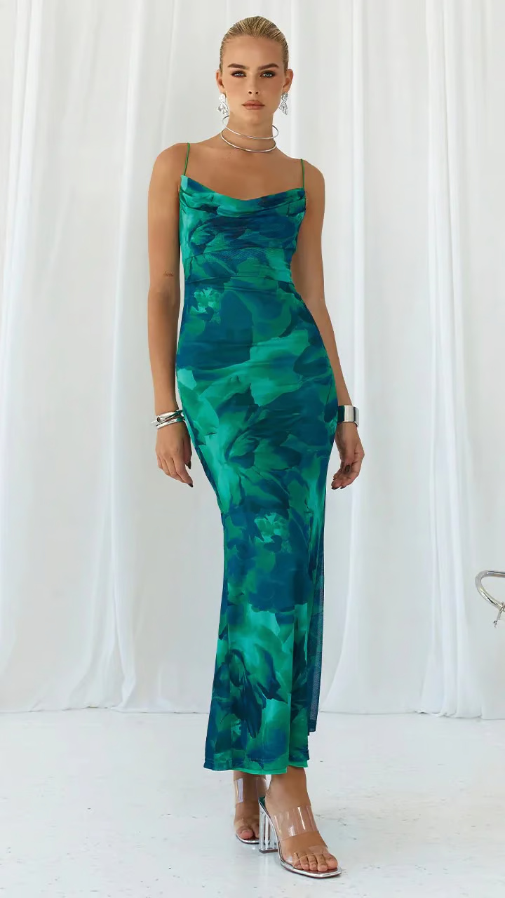 Ainsley - Mouwloze Club Party Bodycon Maxi Jurk