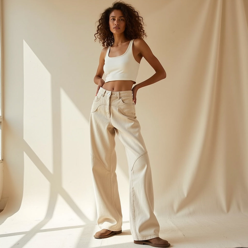 Félicité - Beige Flared Broek