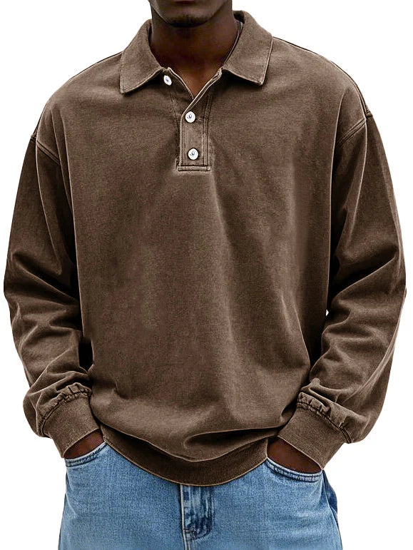 Hofman™ Herenpolo met lange mouwen