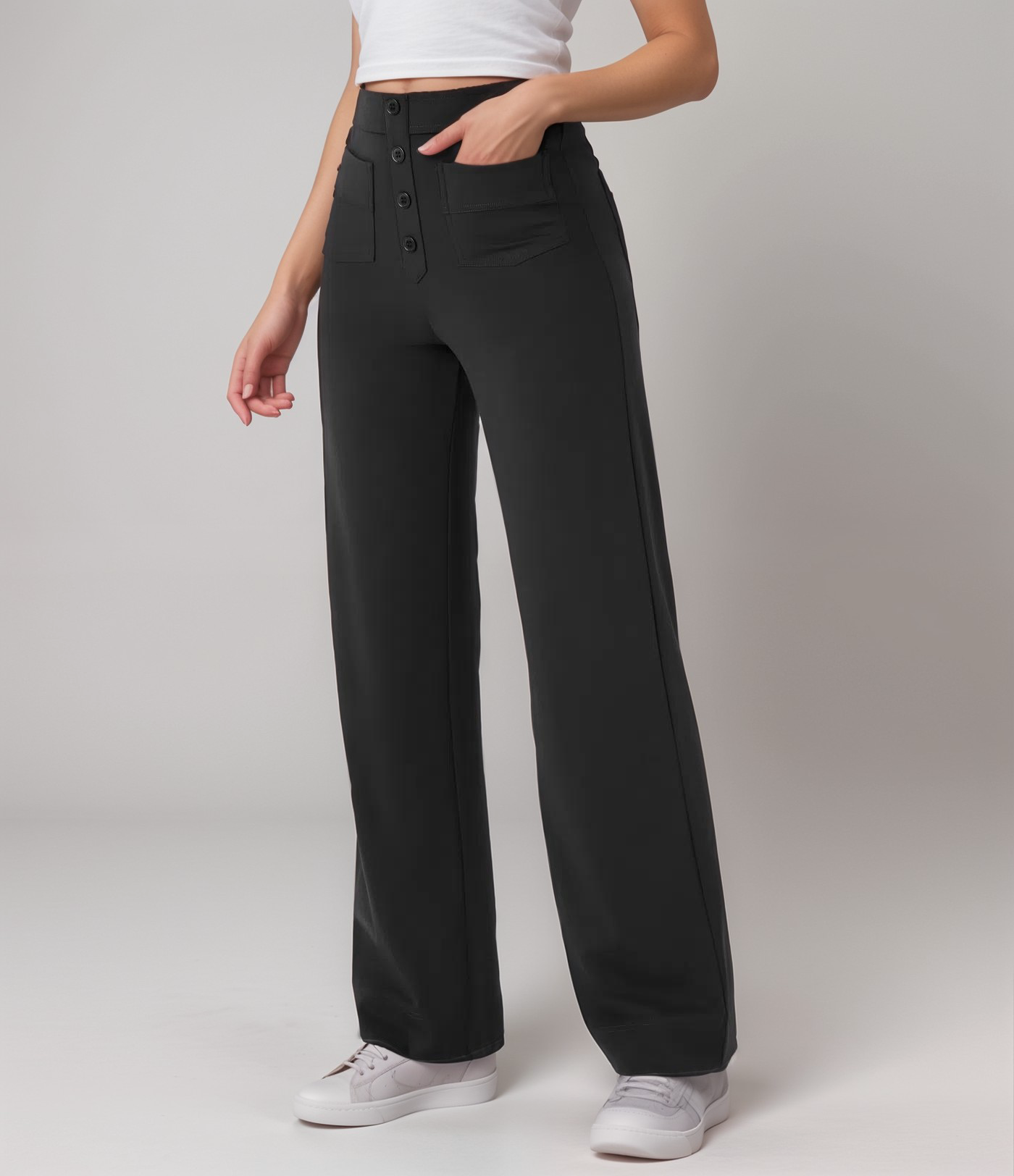 ELSA Elastische broek met hoge taille