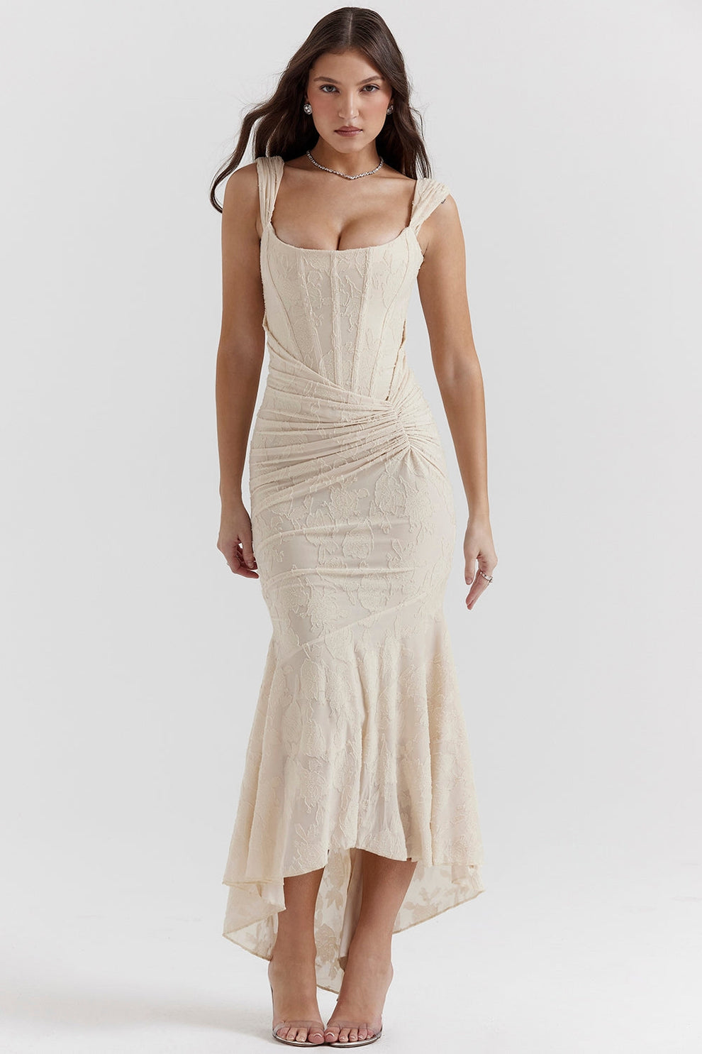 Ercilia - Elegante asymmetrische jurk met verstelbare bandjes