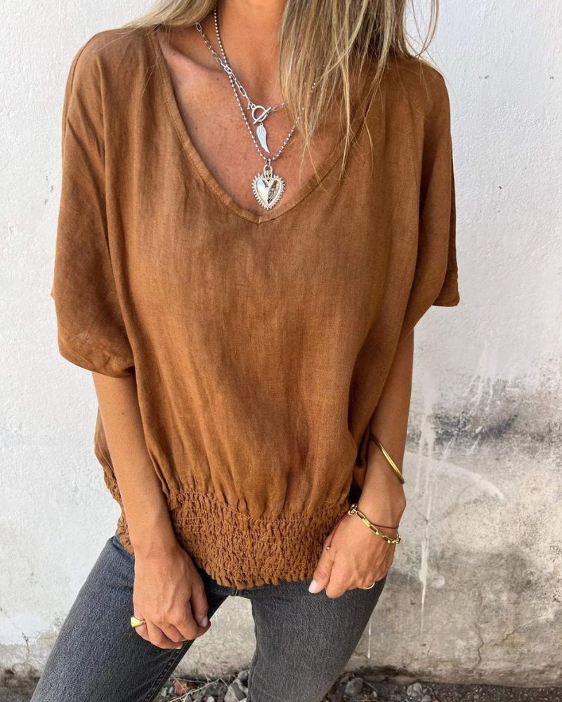 BOMIA - COMFORTABEL SLIM-FIT T-SHIRT MET V-HALS