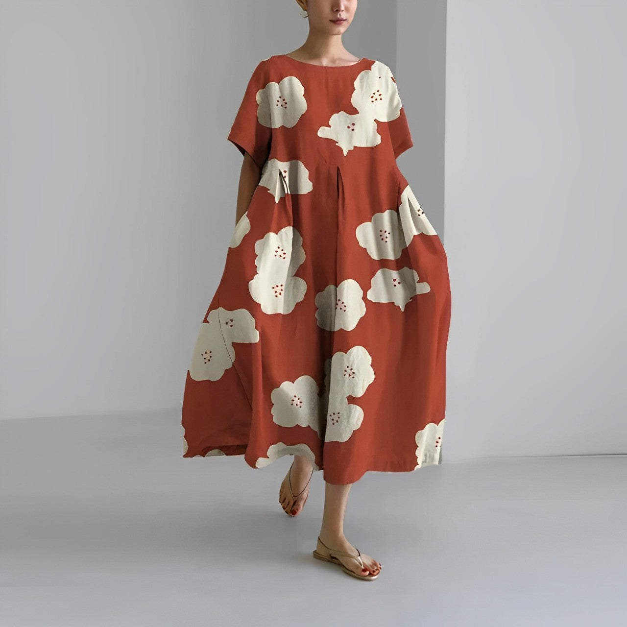 Daisy - Retro Grote Swing Losse Maxi Jurk