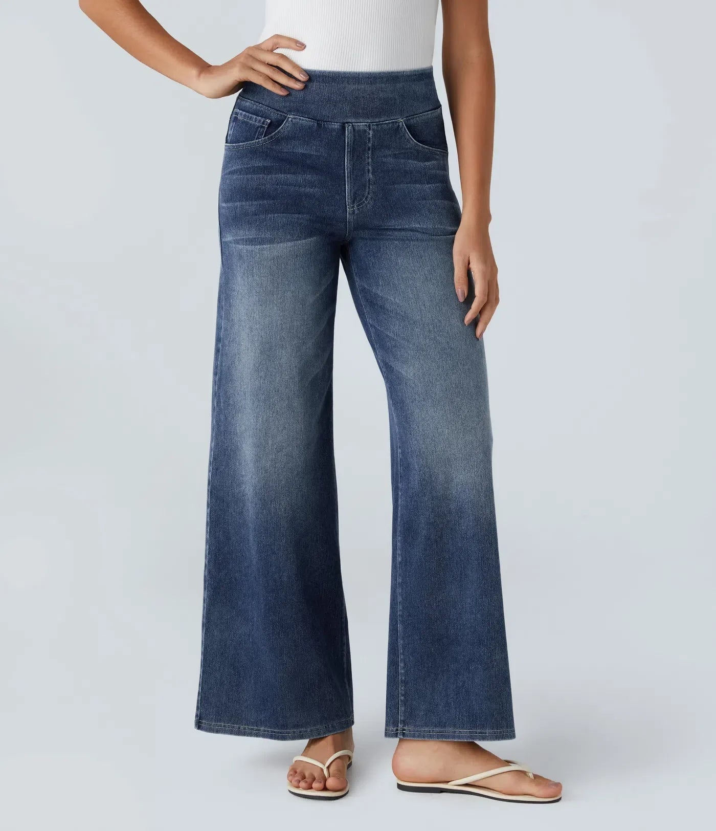 EVA strech broek met hoge taille