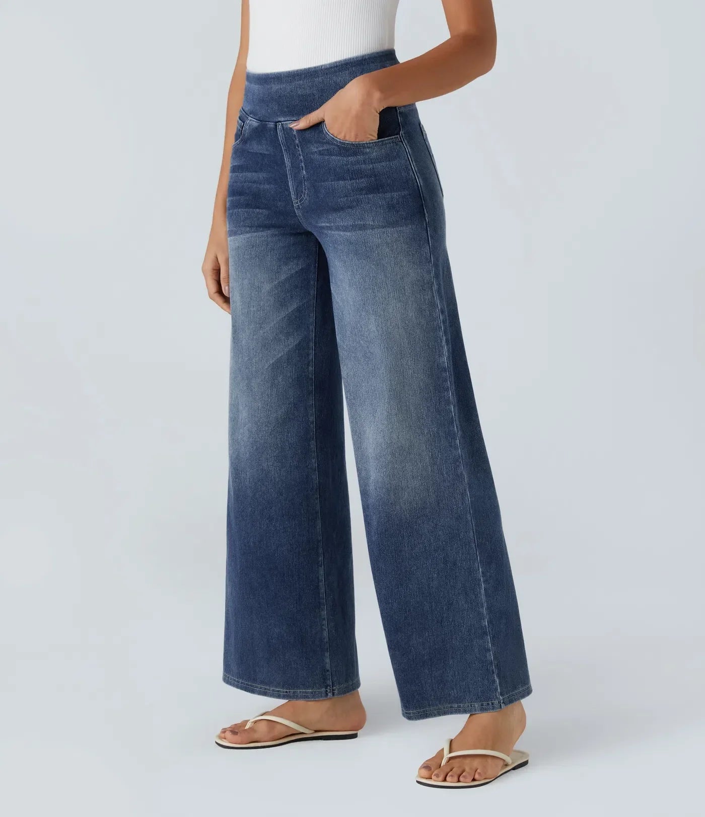EVA strech broek met hoge taille