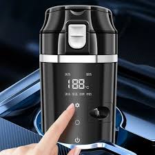 Bärbar 12V/24V Bilvärme Mugg - 450 ml med Realtids Temperaturdisplay