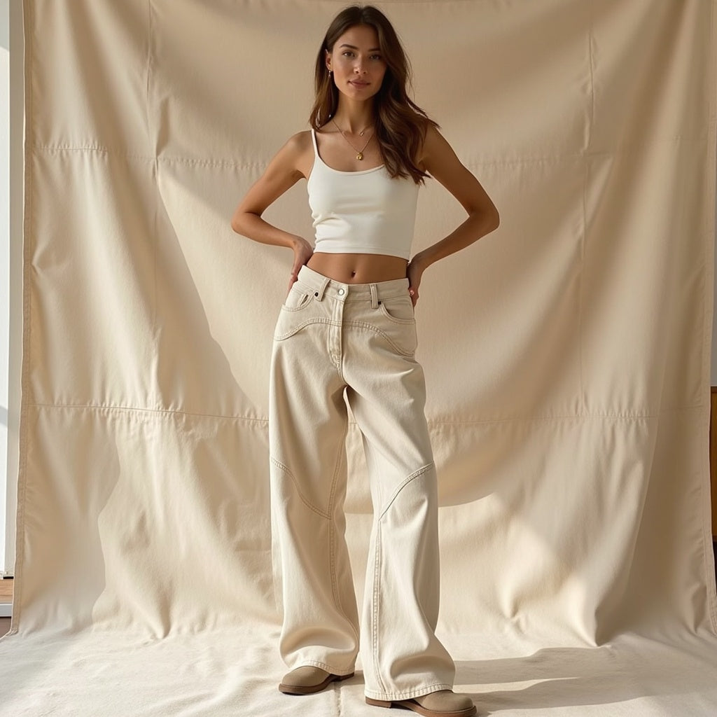 Félicité - Beige Flared Broek
