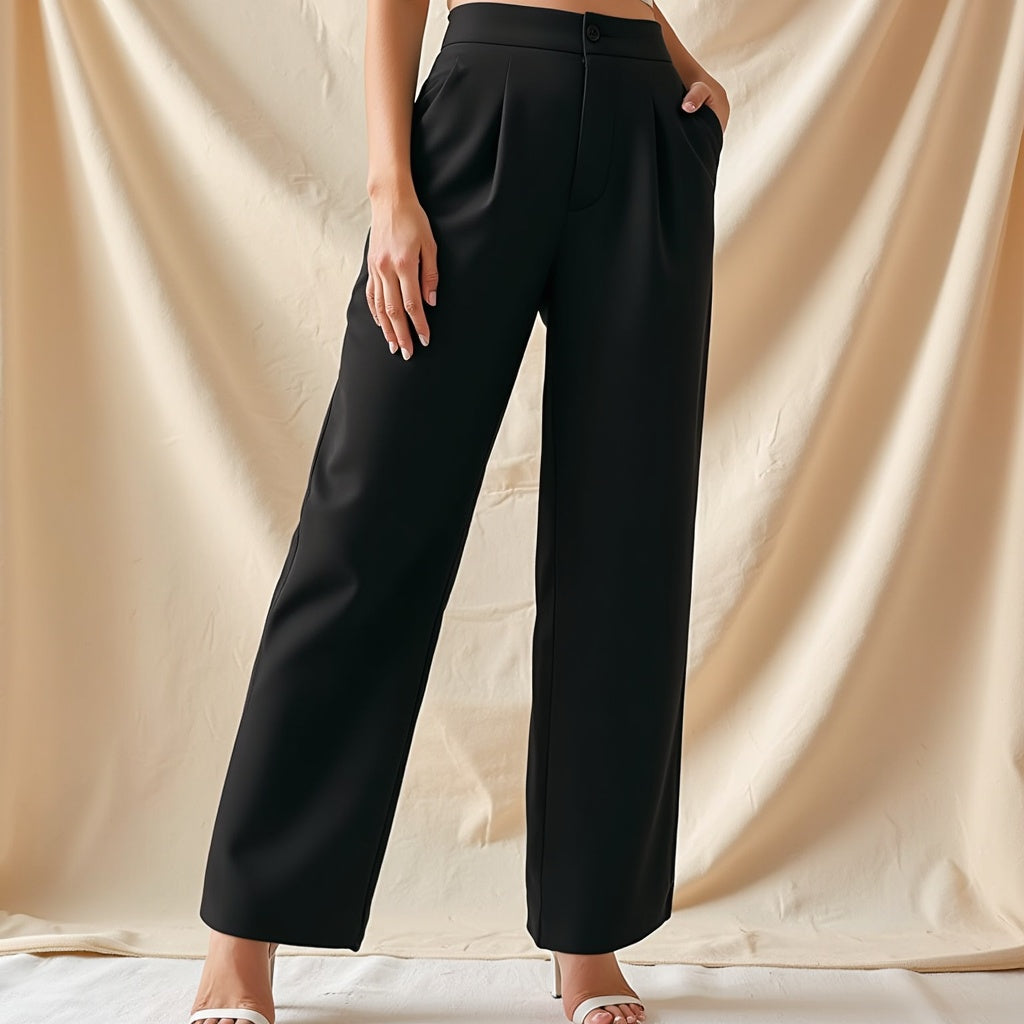 Hélène - Hoge Taille Broek Met Zakken