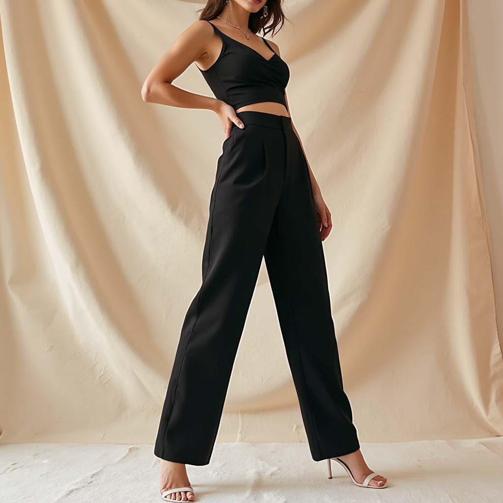 Hélène - Hoge Taille Broek Met Zakken