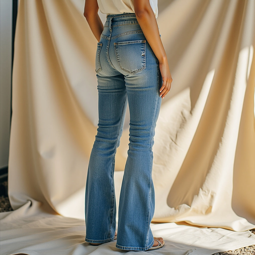 Françoise - Blauwe Flared Broek