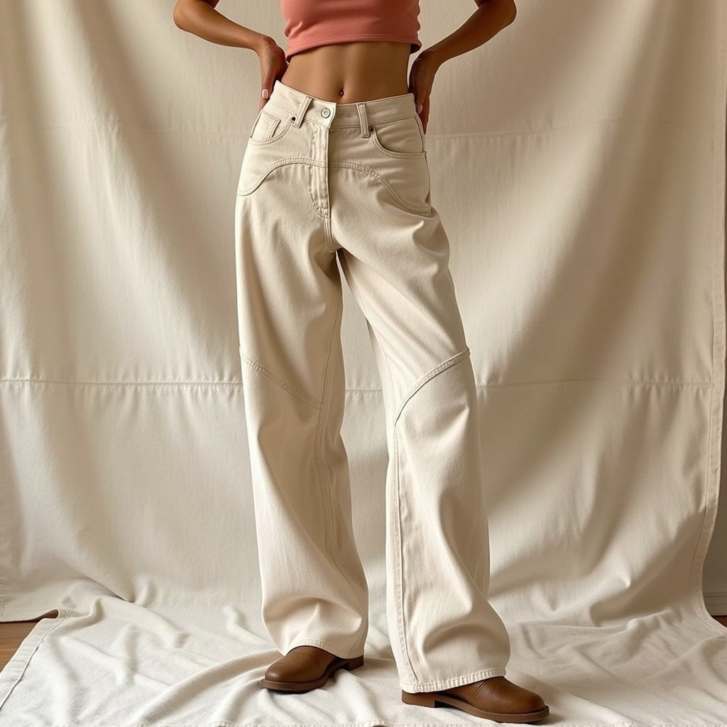 Félicité - Beige Flared Broek